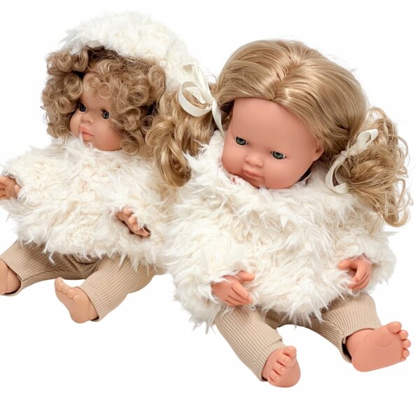 Set invernale per bambole 34-38 cm con giacca in pelliccia e leggings