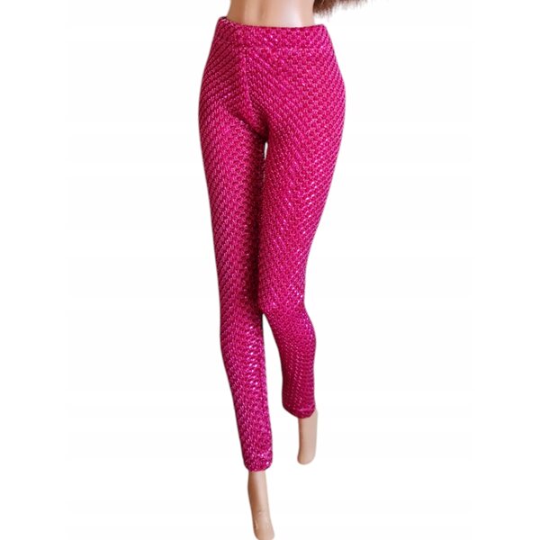 Funkelnde Modepuppen-Kleidung aus rosa Glitzerstoff, hergestellt in Polen