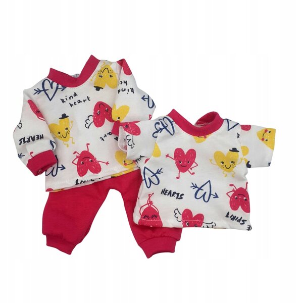 Dreiteiliges Kleid für 30-cm-Puppe aus hochwertigem Baumwollstoff
