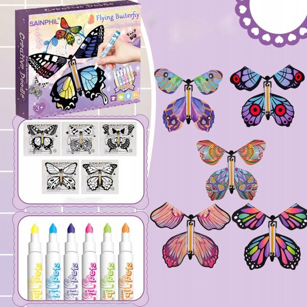 Set 5 Farfalle Volanti a Carica per Bambini - Gioco Magico e Divertente
