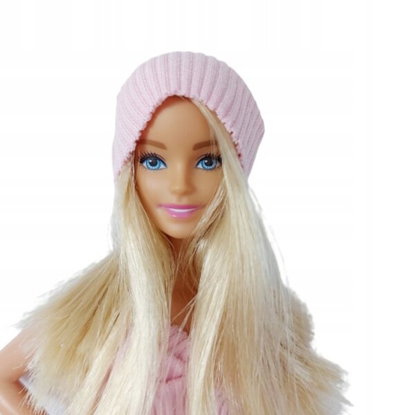 Cappellino rosa per bambola da 30 cm in tessuto elastico - Made in Poland