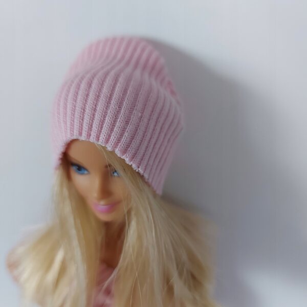 Cappellino rosa per bambola da 30 cm in tessuto elastico - Made in Poland