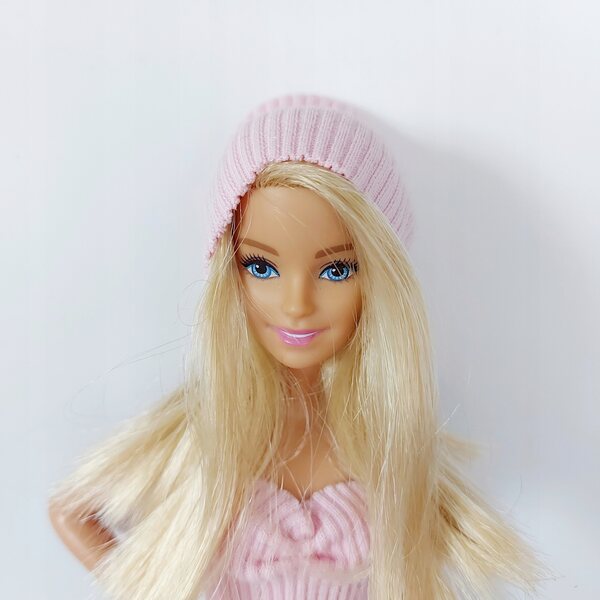 Cappellino rosa per bambola da 30 cm in tessuto elastico - Made in Poland