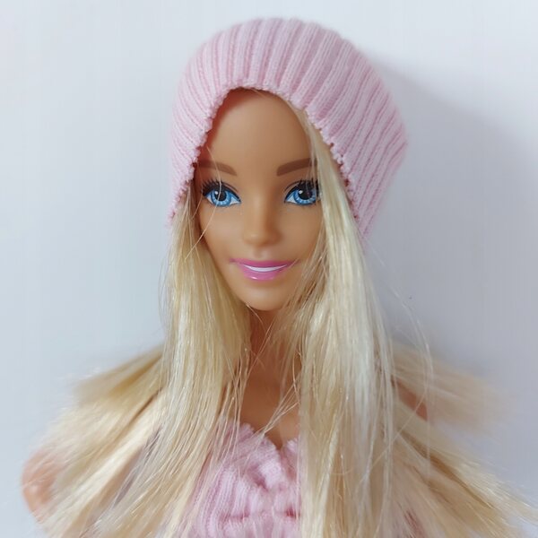 Cappellino rosa per bambola da 30 cm in tessuto elastico - Made in Poland