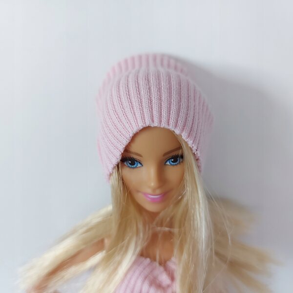 Cappellino rosa per bambola da 30 cm in tessuto elastico - Made in Poland