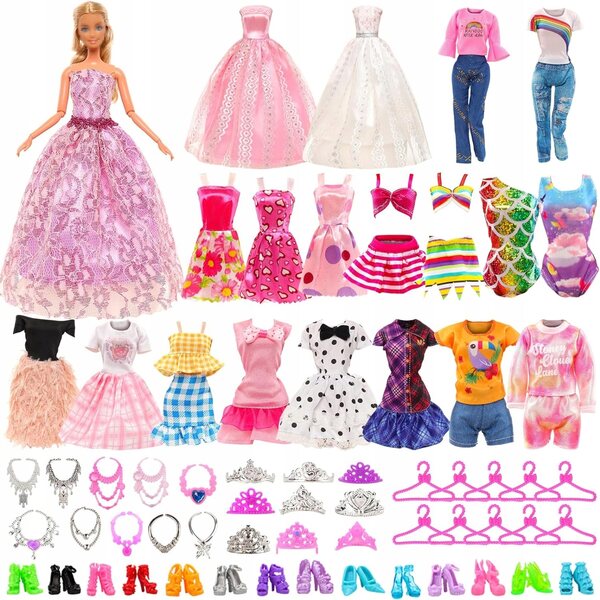 Set 32 Pezzi Abiti e Accessori Per Bambole Moda e Creatività Bambini