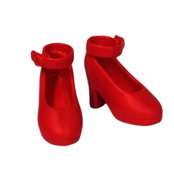 Scarpe in plastica rosse per bambole 1/6 BJD con tacco alto, moda doll