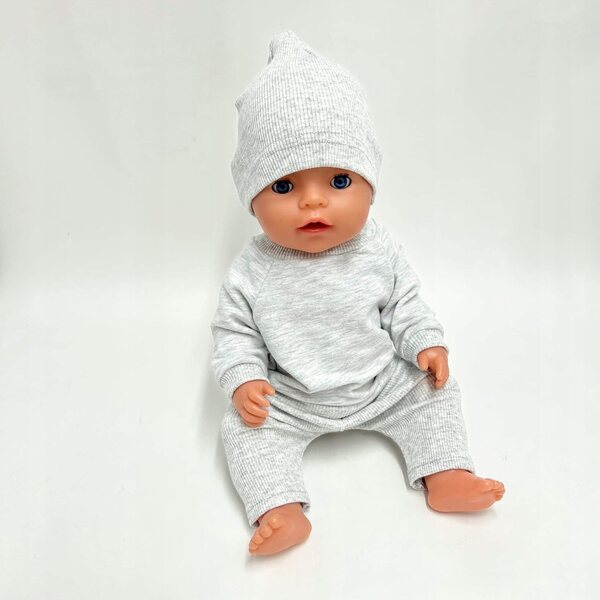 Graue Dresowa Bluza für Baby Born 43 cm Puppe aus hochwertiger Baumwolle