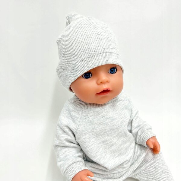 Graue Dresowa Bluza für Baby Born 43 cm Puppe aus hochwertiger Baumwolle