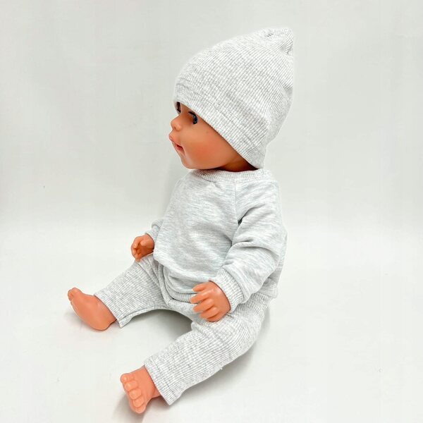 Graue Dresowa Bluza für Baby Born 43 cm Puppe aus hochwertiger Baumwolle