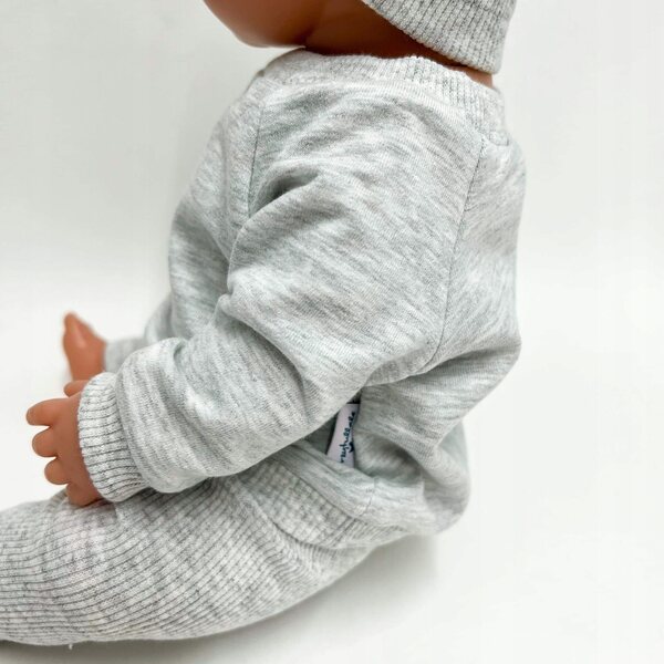 Graue Dresowa Bluza für Baby Born 43 cm Puppe aus hochwertiger Baumwolle