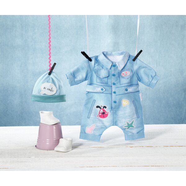 Kombinezon jeansowy Baby Born Deluxe 43 cm con cappello e scarpe abbinate