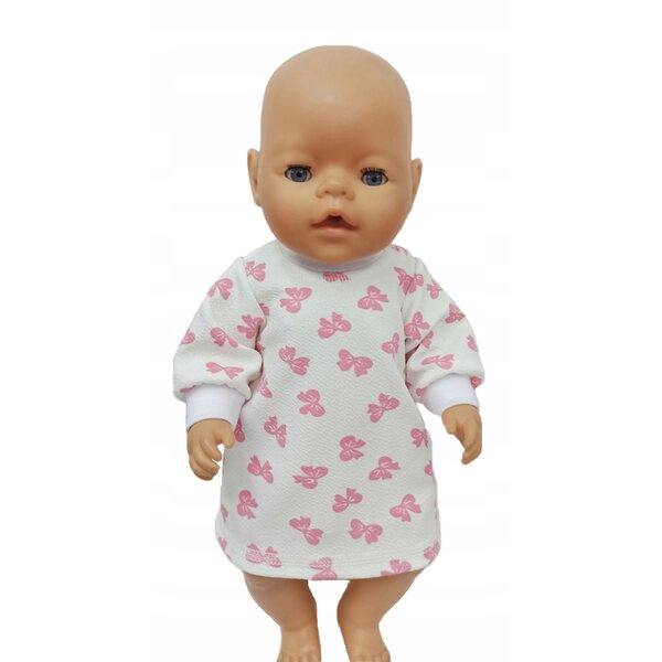 Kleid für 42–45 cm große Puppen mit Klettverschluss und Schmetterlingsmotiv