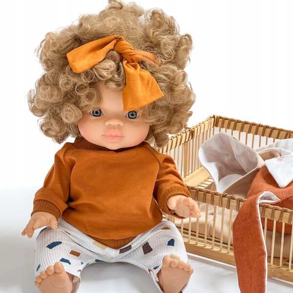 3-teiliges Bekleidungsset für Miniland 38 cm Puppe mit Sweatshirt, Leggings und Stirnband