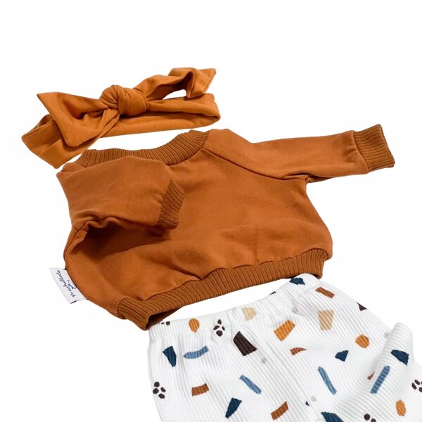 3-teiliges Bekleidungsset für Miniland 38 cm Puppe mit Sweatshirt, Leggings und Stirnband