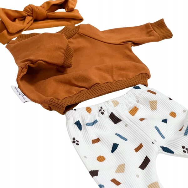 3-teiliges Bekleidungsset für Miniland 38 cm Puppe mit Sweatshirt, Leggings und Stirnband