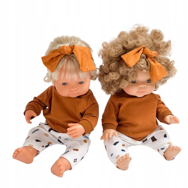 3-teiliges Bekleidungsset für Miniland 38 cm Puppe mit Sweatshirt, Leggings und Stirnband