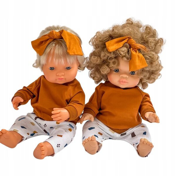3-teiliges Bekleidungsset für Miniland 38 cm Puppe mit Sweatshirt, Leggings und Stirnband