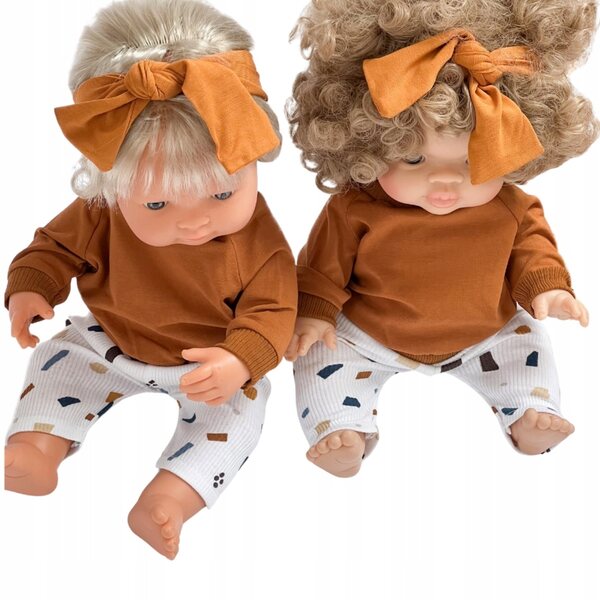 3-teiliges Bekleidungsset für Miniland 38 cm Puppe mit Sweatshirt, Leggings und Stirnband