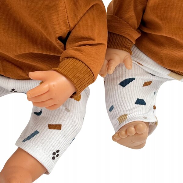 3-teiliges Bekleidungsset für Miniland 38 cm Puppe mit Sweatshirt, Leggings und Stirnband