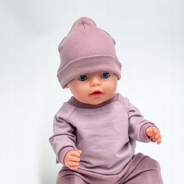 Lavendelfarbenes Kleidungsset für Baby Born Puppen 42-43 cm, Bambus-Sweatshirt