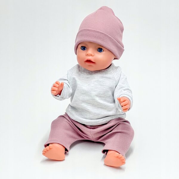 Lavendelfarbenes Kleidungsset für Baby Born Puppen 42-43 cm, Bambus-Sweatshirt