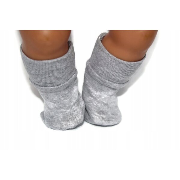 Calzini Grigi per Bambole 41-44 cm in Tessuto Morbido per Bambini 3+