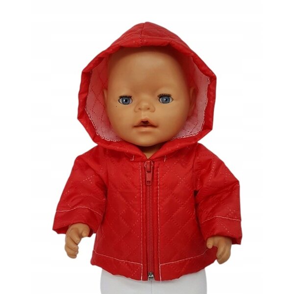 Giacca trapuntata rossa per bambola 40-44 cm, vestiti fatti a mano per Baby Born
