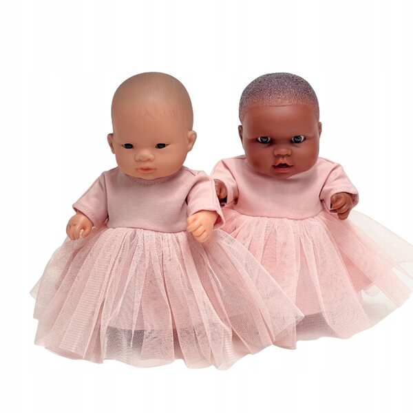 Tüllkleid für Miniland 21 cm Puppe, pfirsichfarben, elegant und weich