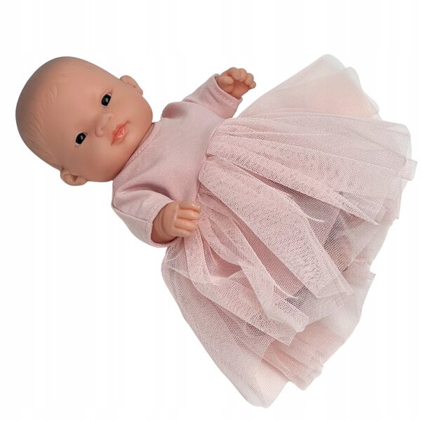 Tüllkleid für Miniland 21 cm Puppe, pfirsichfarben, elegant und weich