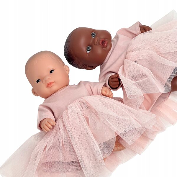 Tüllkleid für Miniland 21 cm Puppe, pfirsichfarben, elegant und weich