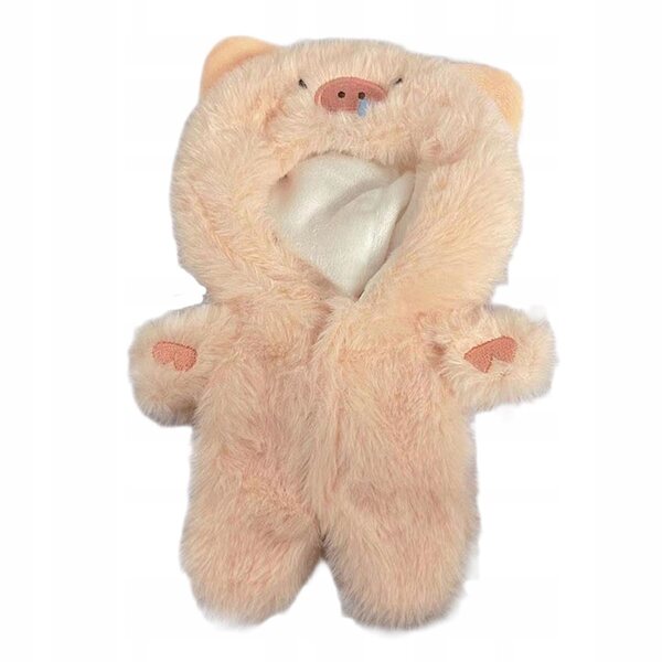 Plüschkleidung für 20-cm-Puppen mit abnehmbarem Schwein: bunt und weich