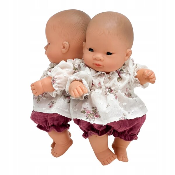 Bekleidungsset für Miniland-Puppen, 21 cm, lila Tunika und Pumphose