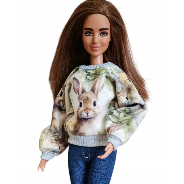 Bekleidungsset für Modellpuppe: Sweatshirt und 3/4-Hose aus Mischgewebe