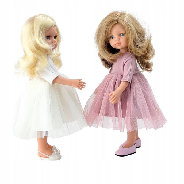 Tule jurk voor Paola Reina-poppen, 32 cm, vuilroze