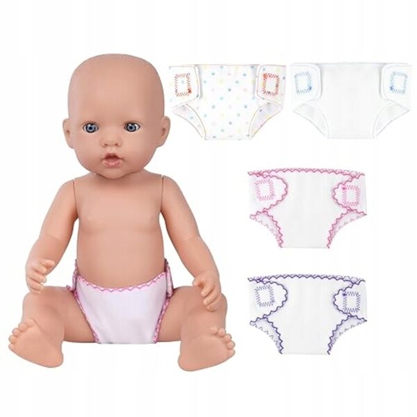 Set 6 pezzi Pannolini e Bavaglini per Bambole in Tessuto Morbido per Bambine