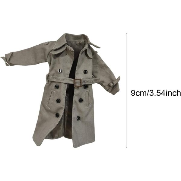 Predolo Giacca Soprabito Miniatura per Action Figure 1/12, Grigio Elegante e Realistico