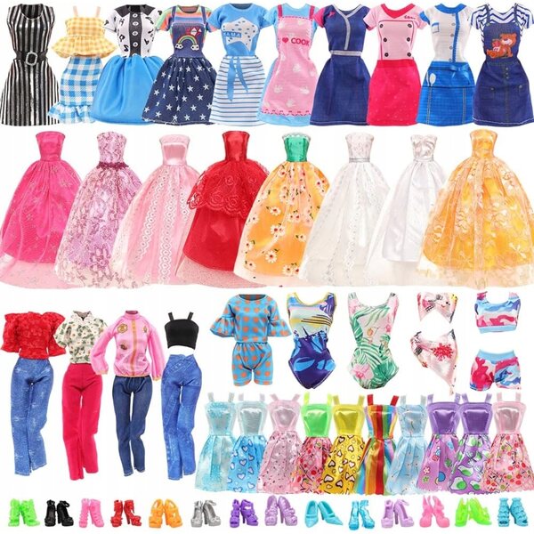 Komplettes Set mit Kleidung und Accessoires für 30-cm-Puppen, Mode und Spaß