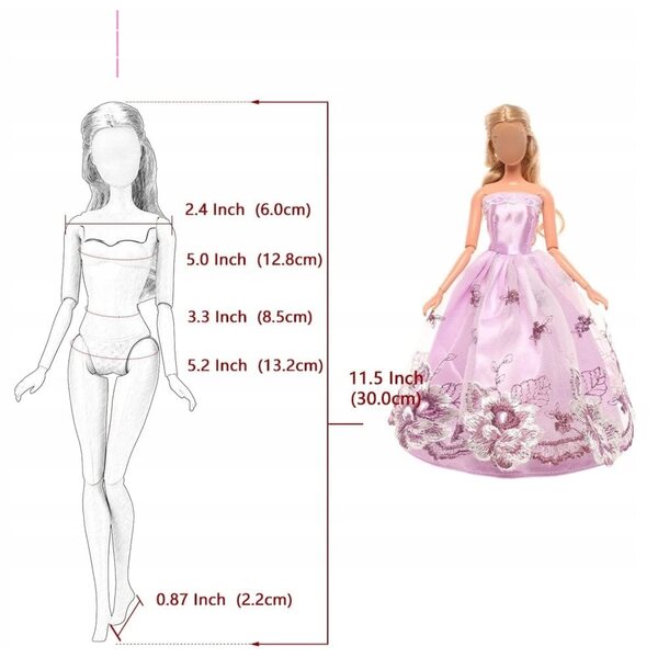 Komplettes Set mit Kleidung und Accessoires für 30-cm-Puppen, Mode und Spaß