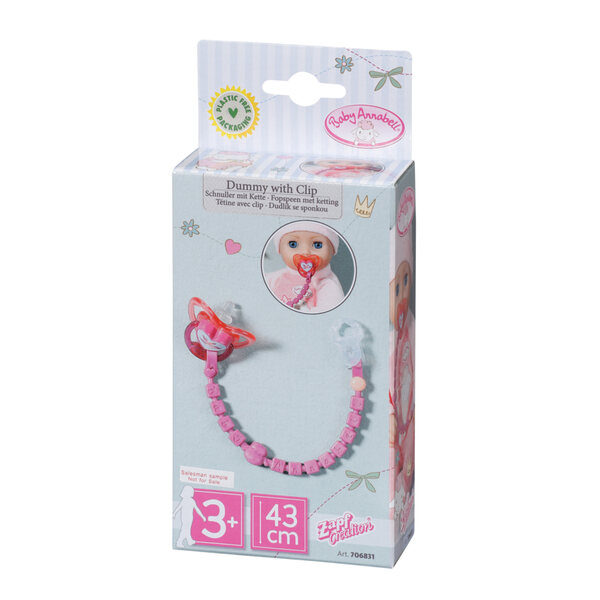 Baby Annabell Smoczek mit Clip und Kette für Puppen, Originalzubehör