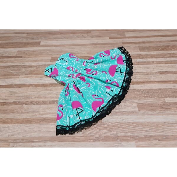 Kleid für Paola Reina 32 cm Puppe mit Spitze und rosa Flamingo-Print