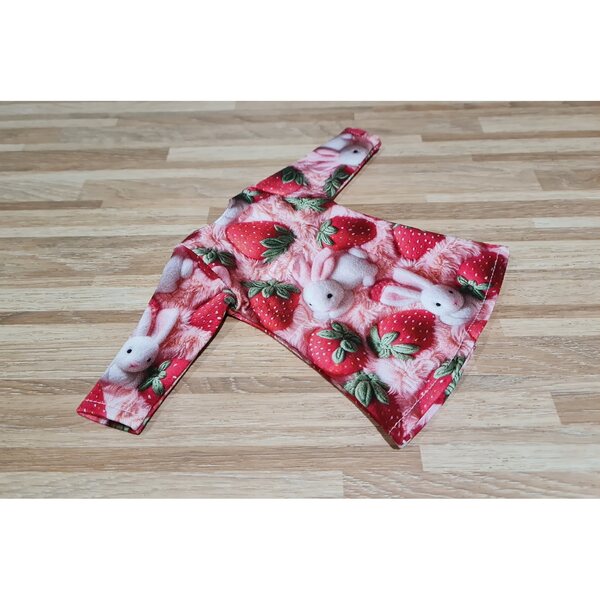 Kleid für Paola Reina 32 cm Puppe mit Hasen- und Erdbeeraufdruck