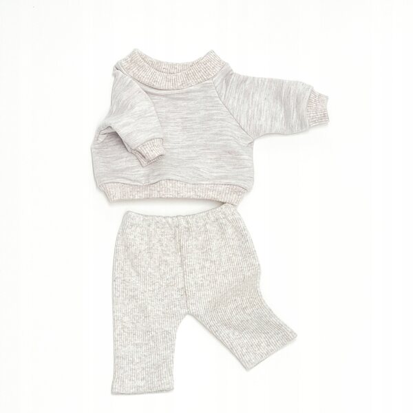 Beiges Sportbekleidungsset für Miniland 32 cm Puppe, Bluza und Leggings