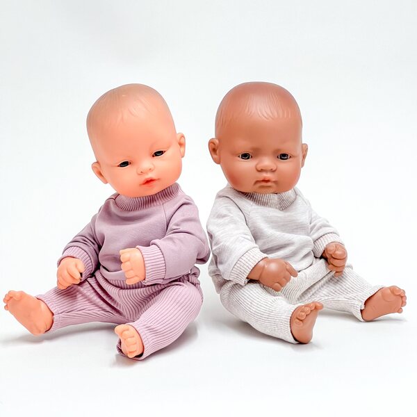 Beiges Sportbekleidungsset für Miniland 32 cm Puppe, Bluza und Leggings
