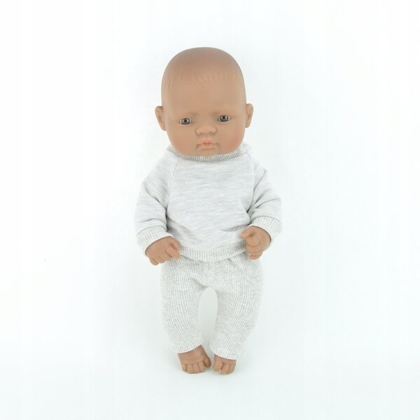Beiges Sportbekleidungsset für Miniland 32 cm Puppe, Bluza und Leggings