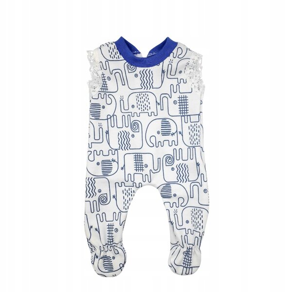 Mädchenkleid mit Elefanten für 30 cm große Puppe aus hochwertiger Baumwolle
