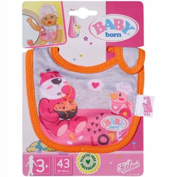 Lätzchen für Baby Born-Puppen 36 und 43 cm – weich, Klettverschluss, Öko-Verpackung