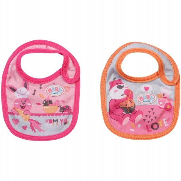 Lätzchen für Baby Born-Puppen 36 und 43 cm – weich, Klettverschluss, Öko-Verpackung