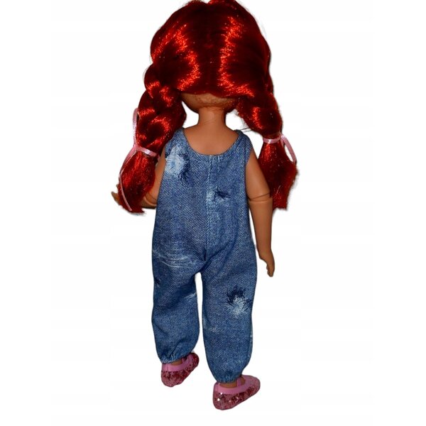 Hosen mit Hosenträgern für Paola Reina 32 cm Puppe aus Jeansstoff