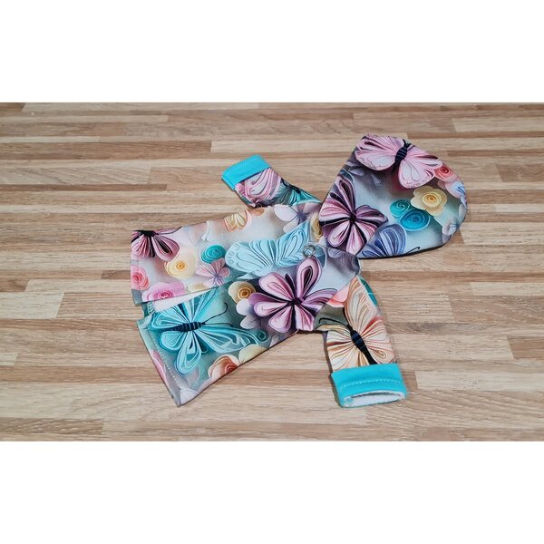 Cappotto per bambola Paola Reina 32 cm con cappuccio e farfalle 3D